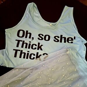 Body suit with sheer floor length embellished skirt. New without tags.